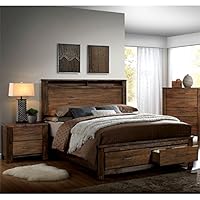 Furniture of America Nangetti Rustic Wood 2-Piece Queen Bedroom Set in Brown