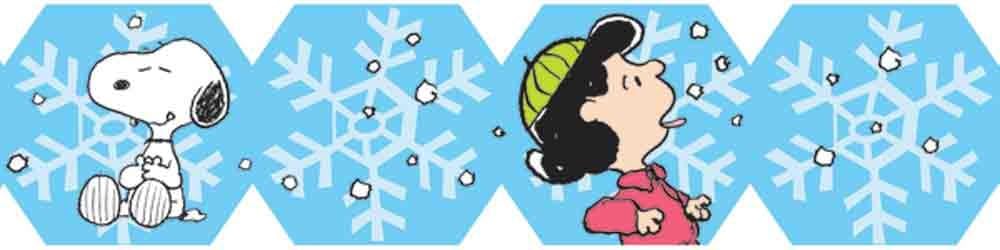 Eureka Peanuts Happiness Is A Snowflake Extra Wide Deco Trim, Set of 12 Reusable Strips, Each Strip Measuring 37" long