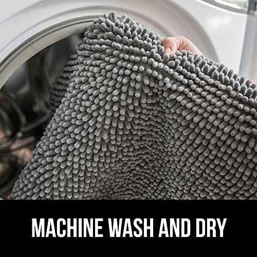 Gorilla Grip Bath Rug, 60x24, Thick Soft Absorbent Chenille Rubber