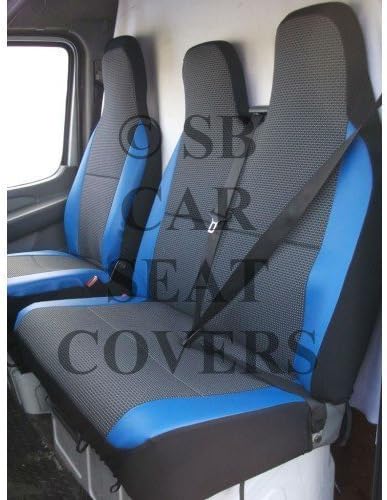 Van, Seat Covers, Anthracite Ii/Blue Leatherette Bolster(1 SNGL+1 DBL)