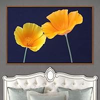 Framed Canvas Wall Art Flora Snapshot Closeup Dark Expressive Farmhouse/Country Floral Multicolor Photography Realism Single - 16x24 inches