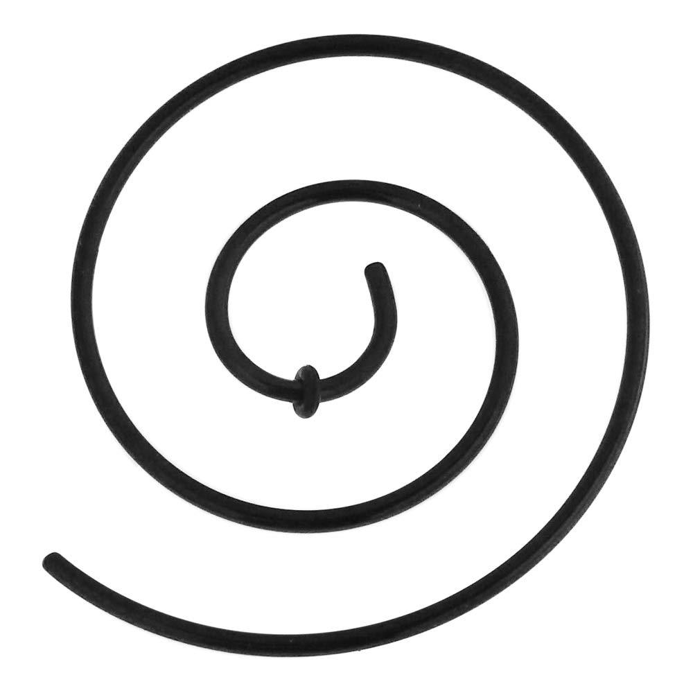 AZARIO LONDON 0.8MM Black Anodized 316L Surgical Steel Spiral Coil Gauge Ear Plug Piercing - Sold by Piece