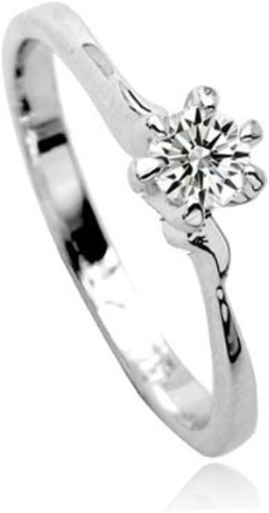 Solitaire Ring with Swarovski Cubic Zirconia in 18ct White Gold Finish