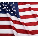 ANLEY [Heavy Duty] American US Flag 4x6 Foot Nylon - Embroidered Stars and Sewn Stripes - 4 Rows of Lock Stitching - USA Banner Flags with Brass Grommets 4 X 6 Ft ()