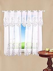 Violet Linen Lima Sheer White Window Valance with