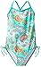Kanu Surf Girls 1 Piece Swimsuit, Secret Garden Ice Green Paisley, 12