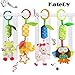 Katedy Toy 4 Packs Rattle Cat Seat Hanging Bell for Newborn Toddlers Playing Handbells Use for Baby Car Crib Stroller Adorable Animal Wind Chime for Tag Along Travel