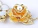 Alilang Womens Flower Rhinestones Pearl Statement Bib Golden Tone Necklace With Gray Yellow Enamel