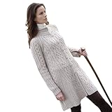 100% Irish Merino Wool Ladies Aran Knit Flared Coat by West End Knitwear