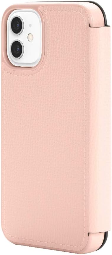 kate spade new york Folio Case Compatible with iPhone 12 Mini - Pale Vellum Crumbs/Pale Vellum PC/Gold Sticker Logo