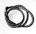 Glory Qin 3 Yards Round Folded Bolo Braided Genuine Leather Cord for Making Bracelet & Jewelry (Black, 6mm)