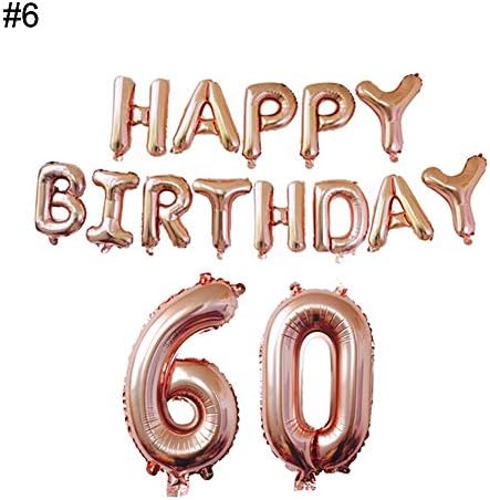 Terzsl Balloon 18/21/30/40/50/60 Happy Birthday Letter Number Decor Foil Balloon Party Supplies - 6#