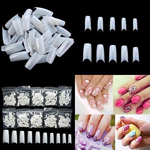 Faux Ongles Wadeo 500 Pcs Acrylique Français Naturel Couleur Complet Cover Faux Doigt Outils De Nail Art Avec 10 Tailles Différentes Pour Les Salons