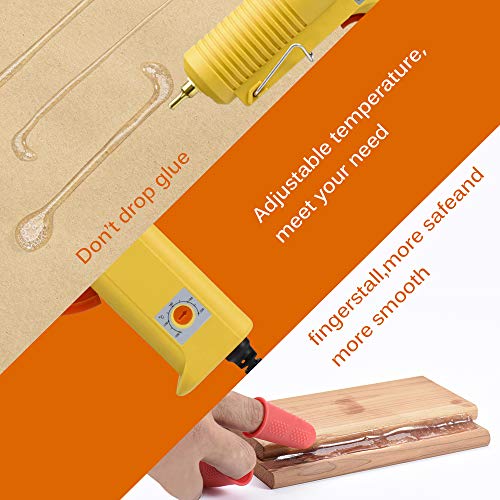 Halloween DIY Hot Melt Glue Gun Kit 100 Watt with Carry Bag 3PCS Finger Caps and 12 PCS Glue Sticks for DIY Arts & Crafts Projects, Sealing and Quick Repairs, Light and Heavy Duty in Home and Office