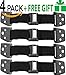 METAL Anti Tip Furniture Kit TV Safety Straps For Flat Screens -4 PACK BLACK- Earthquake Straps - TV Anchors For Baby Proofing - Antitip Kit - Mounting Straps - Childproof Child Proof Baby Proof Mount