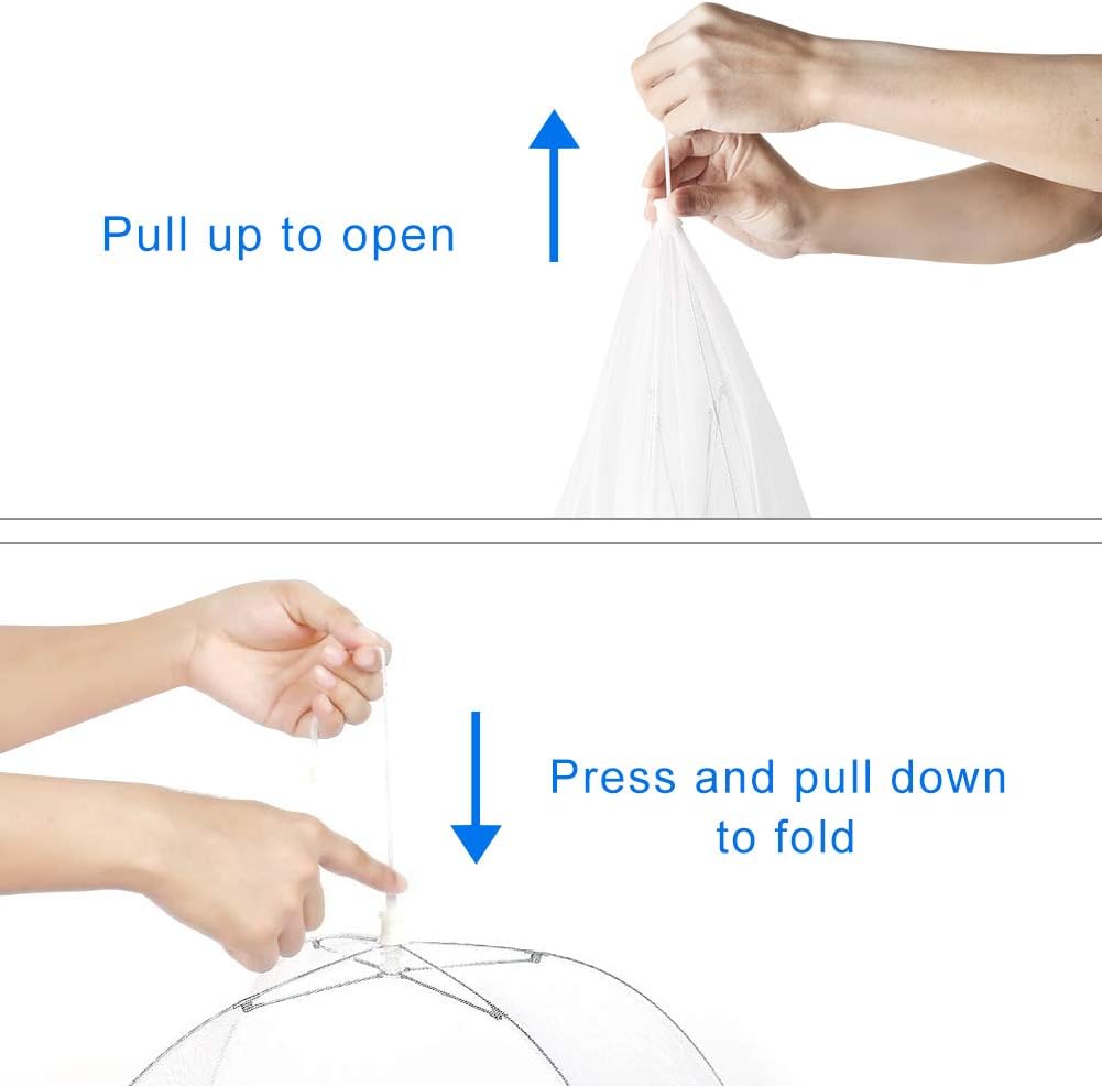 Mesh Food Covers Outdoor Masonda Pop-Up Food Tents(6 Pack) for Picnics/Grill/Party Outside Food Umbrella 100% Protection from Flies Reusable and Collapsible Net Cover 17×17 Inch: Home Improvement