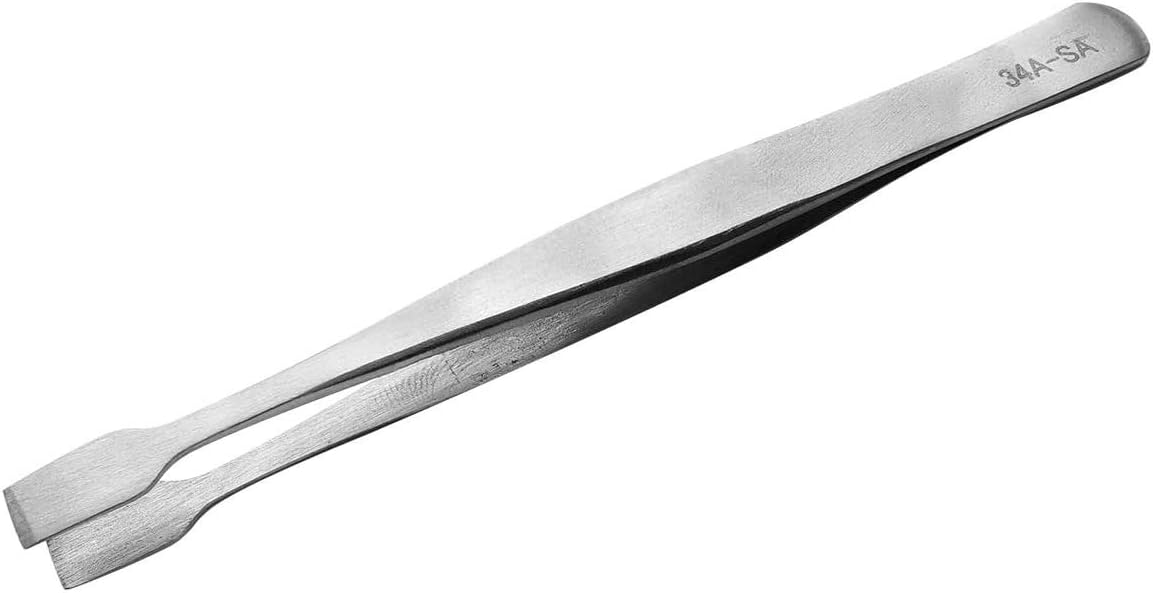 Stainless Steel Flat Spade-Tip Tongs Stamp Tweezers Philately Collector Tools,for Stick False Eyelash,Jewellery Making,Electronic Repair,Sheet Material,Precision Work and Hobbies - Image 3