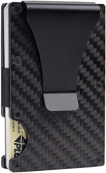 Amazon.com: Carbon Fiber Wallets for Men Minimalist Aluminum RFID Blocking Mens Wallet Slim Cash Credit Card Holder with Money Clip