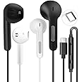 2 Pack USB C Headphones for iPhone 16/15 Pro Max/Plus, Wired Earbuds with Mic & Volume Control, HiFi Stereo Noise Cancelling Type C Earphones Wired for iPad Pro, Samsung Galaxy S23/S22/S21/S20/Ultra