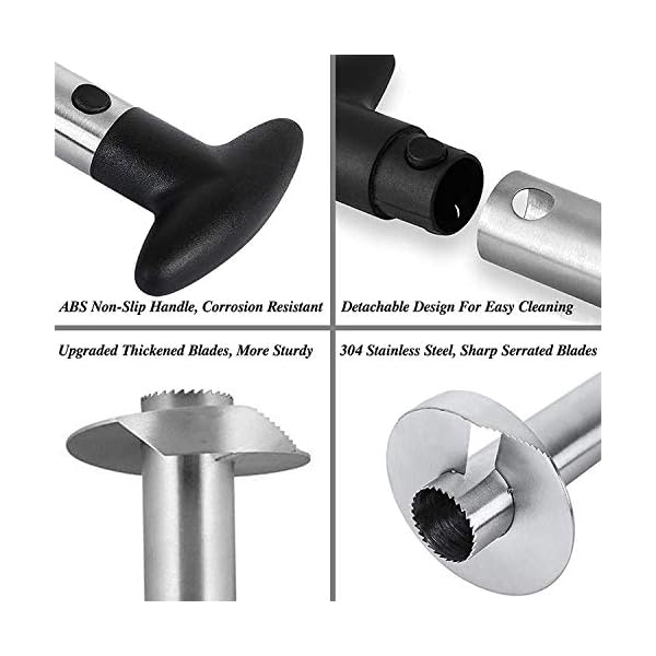 BuyAway Pineapple Corer — 2 in 1 Stainless Steel Pineapple Cutter & Corer Kitchen Tools & Gadgets, Pineapple core Makes Perfect Pineapple Rings and Pineapple Cubes Without a Mess