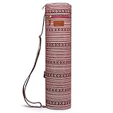 ELENTURE Full-Zip Exercise Yoga Mat Carry Bag with Multi-Functional Storage Pockets (Red and Pink)