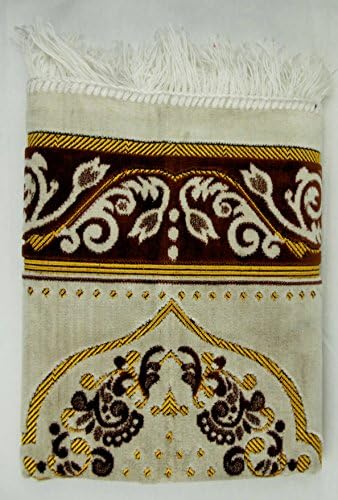 International Goods Depot Muslim Pray Rug Namaz Sajadah Mat Series (Ivy Brown and Gold 45" x 27" )