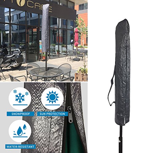 Dienspeak Updated Version 9 Ft Market Outdoor Beach Aluminum Table Patio Umbrella with Push Button Tilt and Crank (Dark Green(w/Cover))
