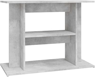 vidaXL Engineered Wood Aquarium Stand Concrete Grey 3-Tier Display