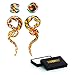 BodyJ4You 4PC Glass Ear Tapers Plugs 00G Green Yellow Orange Teardrop Spiral Gauges Piercing