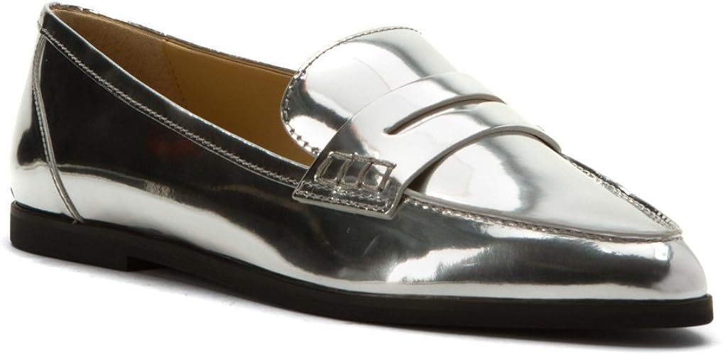michael kors silver loafers