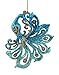 Sparkling Teal Peacock Hanging Christmas Ornaments - 2 Pack