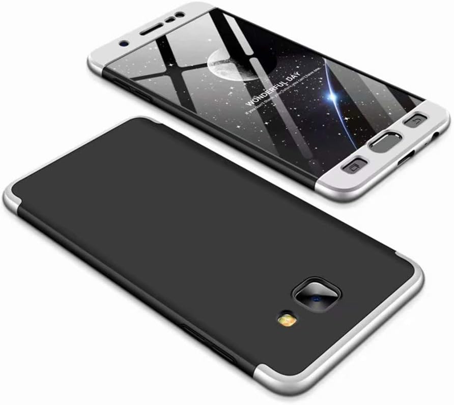 JJWYD replacement for Case Samsung Galaxy j7 max Case Ultra-Thin Case with [Screen Protector] Simple Stylish Fully Protective Cover - silver black