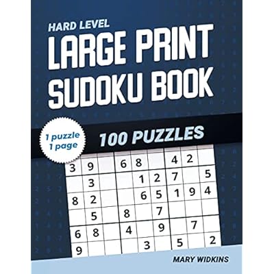 buy large print sudoku book hard level 100 puzzles activity book for adults and all sudoku fans the large classic sudoku puzzles paperback large print may 8 2021 online in usa b094l7ddj8