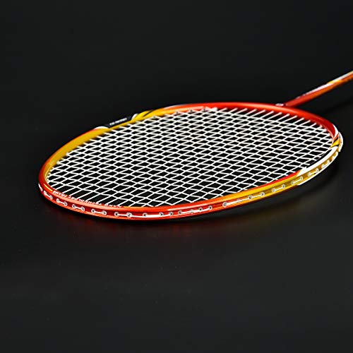 WHIZZ 2 PCS 100% Graphite Badminton Racket Set, Large Badminton Bag / 2 Grip Tapes Included (Black+Red) - Thumbnail 4