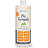 Oxyfresh Pro Formula Fresh Mint Mouthwash – Patented Zinc Mouthrinse for Fresh Breath, Healthy Gums & Bad Breath Treatment for Adults - Dye, Fluoride & Alcohol Free (16 Fl Oz)