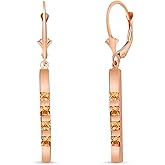 14k Rose Gold Dangle Bar Earrings with Citrines