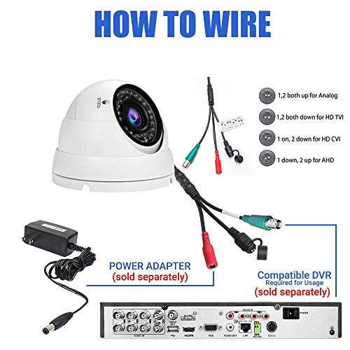 Analog CCTV Dome Camera,Anpvees HD 1080P 4in1 (TVI/CVI/AHD/CVBS) 2