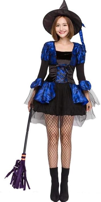 Amazon Co Jp ハロウィンパーティー衣装用大人の黒糸魔女衣装魔女気質魔女ナイトゴーストゲームスーツ スポーツ アウトドア