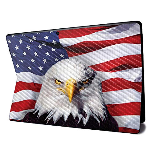 MightySkins Carbon Fiber Skin for Microsoft Surface Pro X - America Strong | Te…