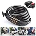 TACKLIFE Bike Lock Cable, HCL1C 4 Digit Resettable Combination Bike Cable Self Coiling Bicycle Cable Locks with Complimentary Mounting Bracket, 4 Feet x 1/2 Inch