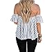 BOBIBI Women's Off Shoulder Stripe Casual Blouse Shirt Tops