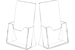 NIUBEE Acrylic Brochure Holder for 4’’ Trifold Pages, 50% Thicker Countertop Acrylic Literature Holder Plastic Flyer Display 