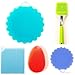 Silicone Kitchen Scrubber 5 Piece Cleaning Set, Pot Holders, Trivets, Jar Openers, Cooking Spoon Rest, BPA FREE Food Safe, Long Lasting, Great Value Box SET, Dishwasher Safe - Better Sponges.