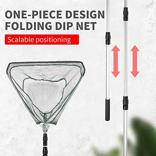 Luopei Fischernetz, 61 cm Aluminium-Teleskop-Angelkescher, zusammenklappbar, ausziehbar 180 cm, leicht, tragbar… – Bild 3