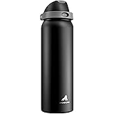 POWCAN 40 oz Insulated Water Bottle for Men: Push-Button Spout & Quick-Flip Straw, Leakproof, Cold for 24 Hrs, Stainless Steel Large Water Bottle for Sports, Camping, Trips, Outdoors (Midnight Black)