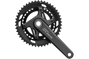 CUES FC-U6040-2 Hollowtech II Gravel and Road Double Crankset 170mm, 46/32T, Asymmetric 110 BCD, Lightweight Steel Chainrings