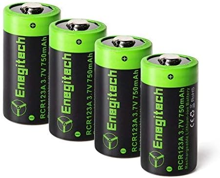 CR123A Rechargeable Lithium Battery - Batteriol 4 Pack RCR123A 3.7V 750mAh for ARLO CAMERA VMC3030 Flashlight Camcorder Toy Torch