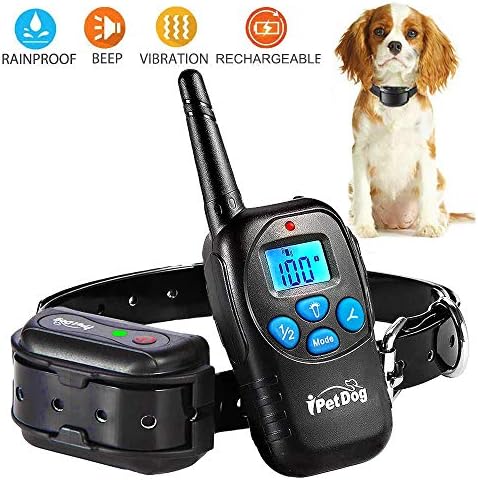 Fettish Dog Training Collar with Remote 2018 Upgraded Dog Shock Collar Waterproof No Barking with Led Light/Beep/Vibration/Shock Harmless Safe Electronic Collar for Small Medium Large Dogs