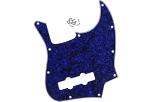 Miuzame 4 String J Bass Style Pickguard Bass Pick Guard for Fender American/Mexican Made Standard Jazz Bass 10 Hole Scratch Plate,Blue Pearl