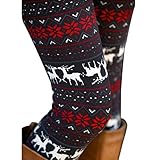 GBSELL New Women Christmas Printed Stretchy Pants Leggings Sport Casual (F, L)
